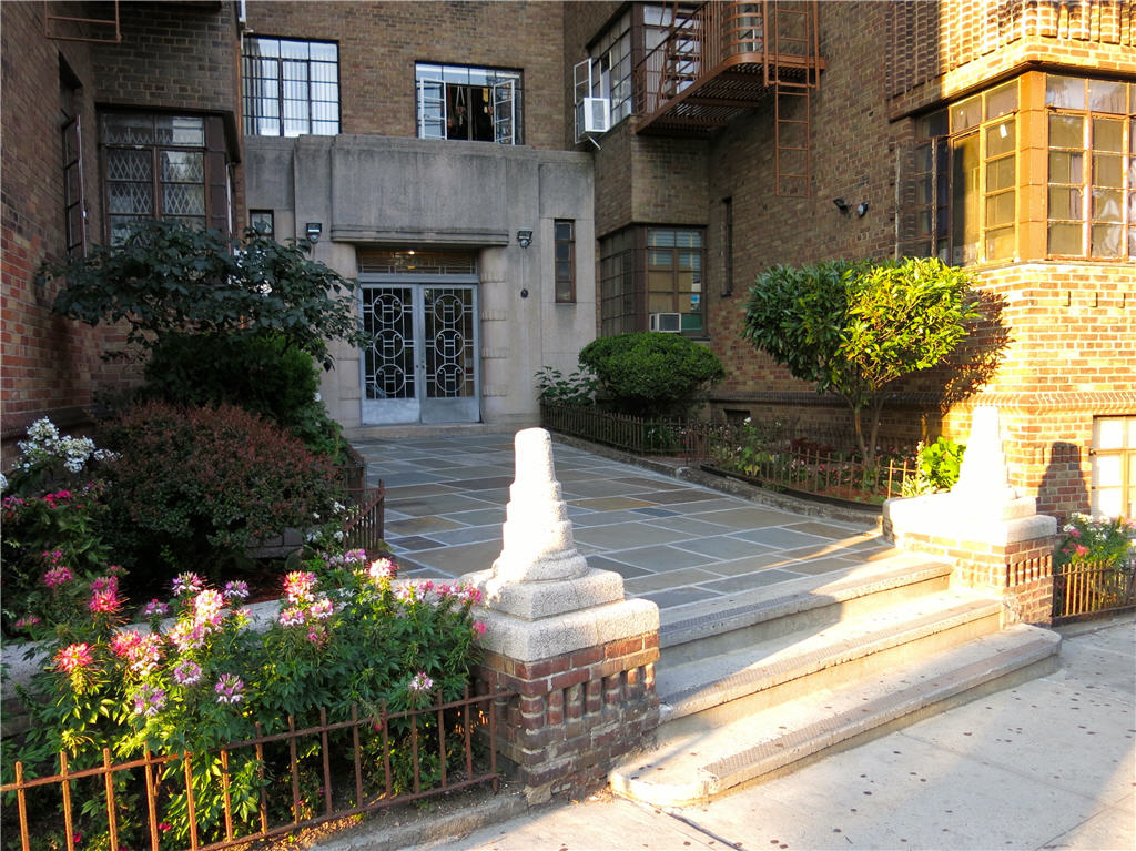 View of entrance to an apartment building located on 225 St